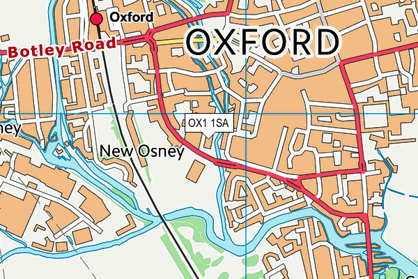 OX1 1SA map - OS VectorMap District (Ordnance Survey) OX1 1SA map - OS VectorMap District (Ordnance Survey)