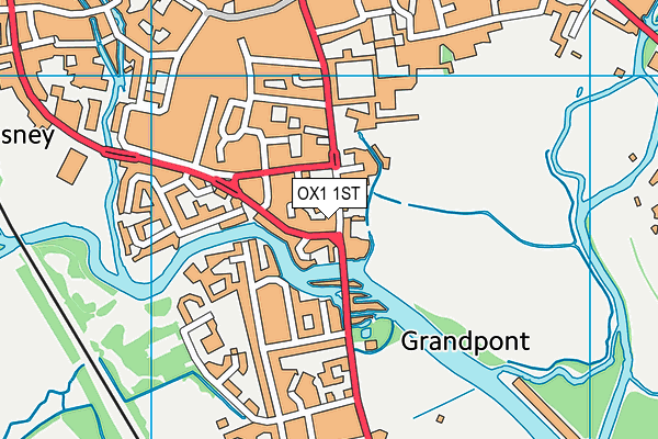 OX1 1ST map - OS VectorMap District (Ordnance Survey) OX1 1ST map - OS VectorMap District (Ordnance Survey)