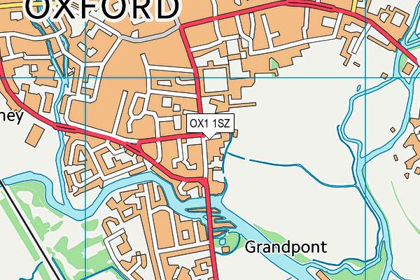 OX1 1SZ map - OS VectorMap District (Ordnance Survey) OX1 1SZ map - OS VectorMap District (Ordnance Survey)