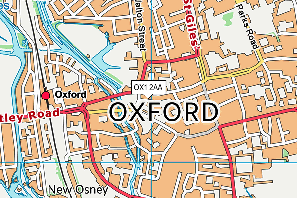 OX1 2AA map - OS VectorMap District (Ordnance Survey) OX1 2AA map - OS VectorMap District (Ordnance Survey)