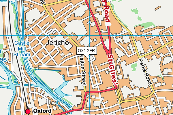 OX1 2ER map - OS VectorMap District (Ordnance Survey) OX1 2ER map - OS VectorMap District (Ordnance Survey)