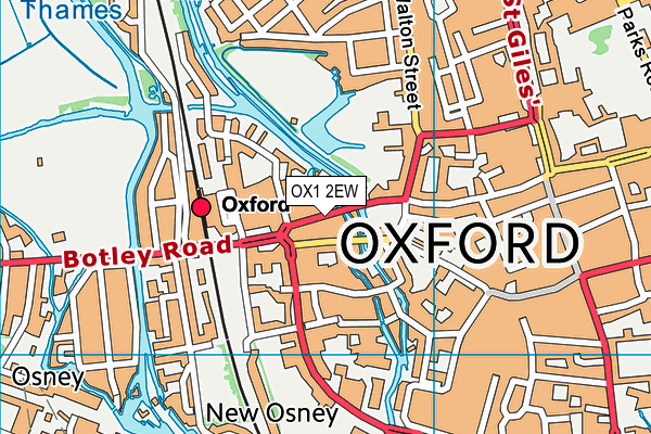 OX1 2EW map - OS VectorMap District (Ordnance Survey) OX1 2EW map - OS VectorMap District (Ordnance Survey)