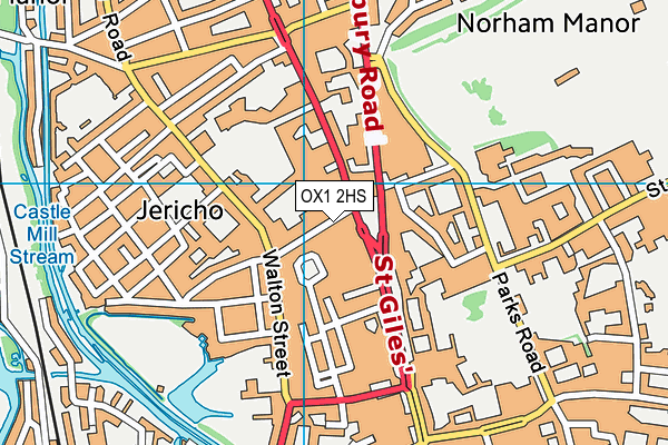OX1 2HS map - OS VectorMap District (Ordnance Survey) OX1 2HS map - OS VectorMap District (Ordnance Survey)