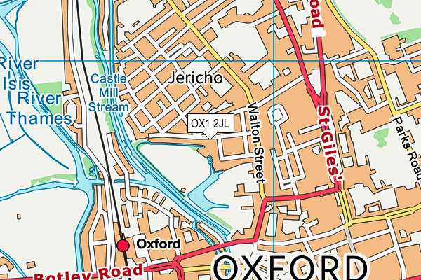 OX1 2JL map - OS VectorMap District (Ordnance Survey) OX1 2JL map - OS VectorMap District (Ordnance Survey)