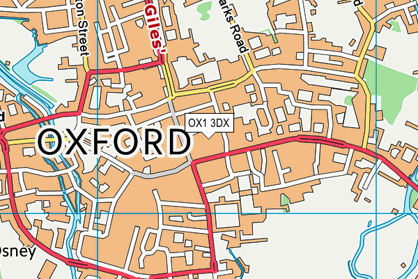 OX1 3DX map - OS VectorMap District (Ordnance Survey) OX1 3DX map - OS VectorMap District (Ordnance Survey)