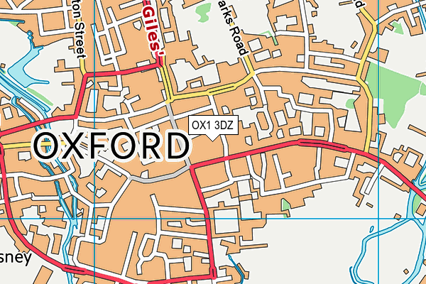 OX1 3DZ map - OS VectorMap District (Ordnance Survey) OX1 3DZ map - OS VectorMap District (Ordnance Survey)