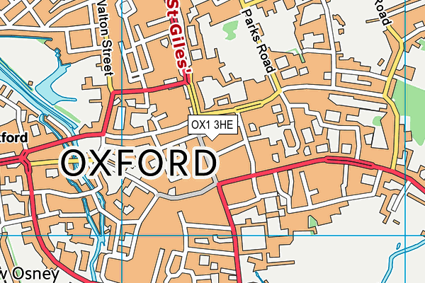 OX1 3HE map - OS VectorMap District (Ordnance Survey) OX1 3HE map - OS VectorMap District (Ordnance Survey)