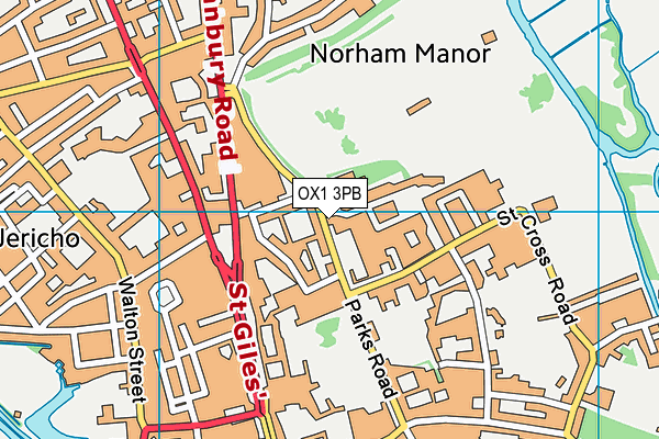 OX1 3PB map - OS VectorMap District (Ordnance Survey) OX1 3PB map - OS VectorMap District (Ordnance Survey)