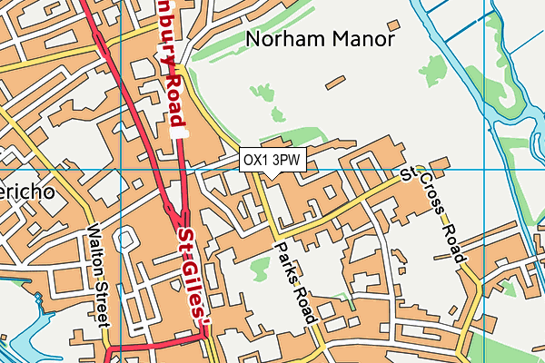 OX1 3PW map - OS VectorMap District (Ordnance Survey) OX1 3PW map - OS VectorMap District (Ordnance Survey)
