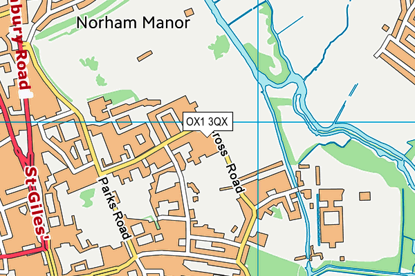 OX1 3QX map - OS VectorMap District (Ordnance Survey) OX1 3QX map - OS VectorMap District (Ordnance Survey)