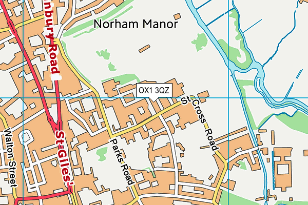 OX1 3QZ map - OS VectorMap District (Ordnance Survey) OX1 3QZ map - OS VectorMap District (Ordnance Survey)