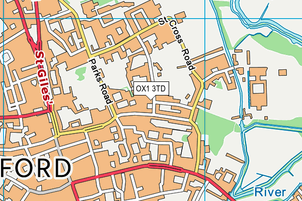 OX1 3TD map - OS VectorMap District (Ordnance Survey) OX1 3TD map - OS VectorMap District (Ordnance Survey)