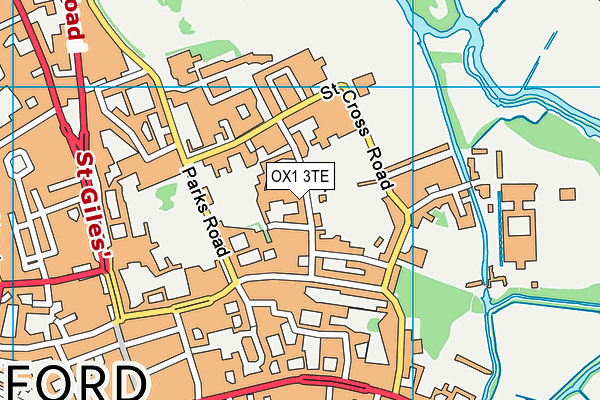 OX1 3TE map - OS VectorMap District (Ordnance Survey) OX1 3TE map - OS VectorMap District (Ordnance Survey)