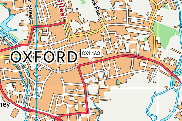 OX1 4AQ map - OS VectorMap District (Ordnance Survey) OX1 4AQ map - OS VectorMap District (Ordnance Survey)