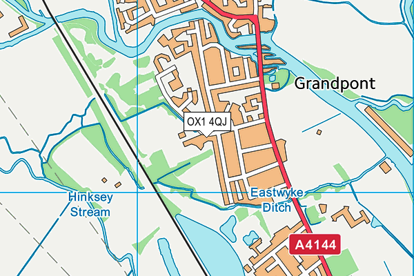 OX1 4QJ map - OS VectorMap District (Ordnance Survey) OX1 4QJ map - OS VectorMap District (Ordnance Survey)