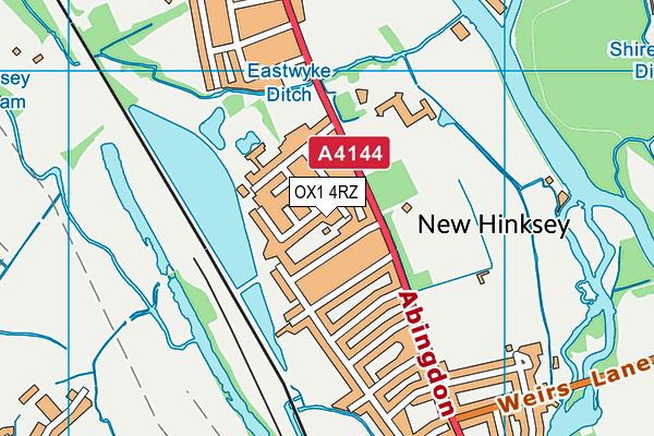 OX1 4RZ map - OS VectorMap District (Ordnance Survey) OX1 4RZ map - OS VectorMap District (Ordnance Survey)