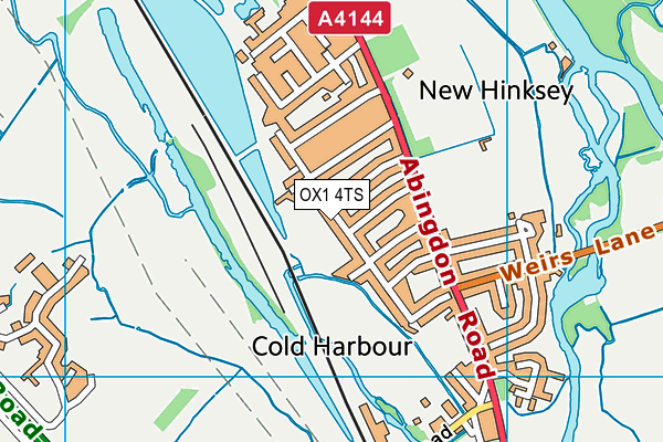 OX1 4TS map - OS VectorMap District (Ordnance Survey)