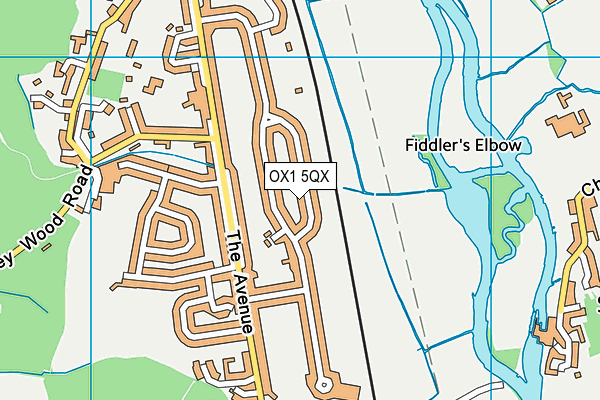 OX1 5QX map - OS VectorMap District (Ordnance Survey) OX1 5QX map - OS VectorMap District (Ordnance Survey)