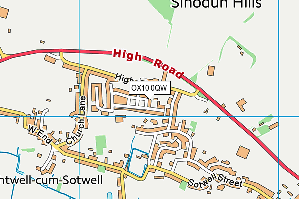 OX10 0QW map - OS VectorMap District (Ordnance Survey) OX10 0QW map - OS VectorMap District (Ordnance Survey)