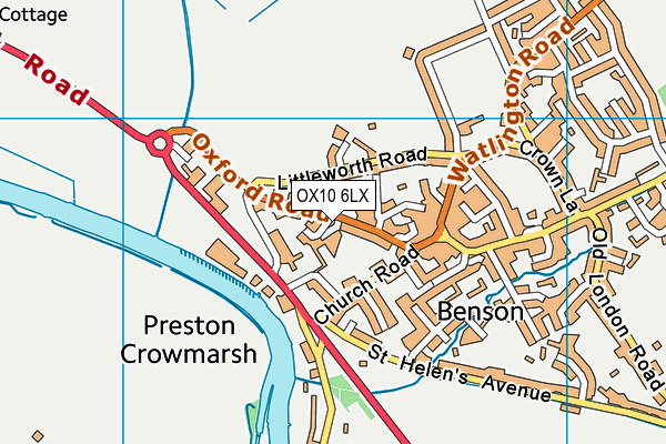 OX10 6LX map - OS VectorMap District (Ordnance Survey)