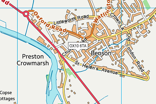 OX10 6TA map - OS VectorMap District (Ordnance Survey)