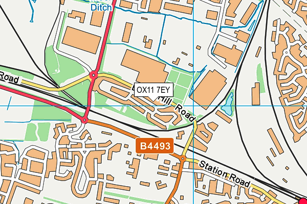 OX11 7EY map - OS VectorMap District (Ordnance Survey) OX11 7EY map - OS VectorMap District (Ordnance Survey)