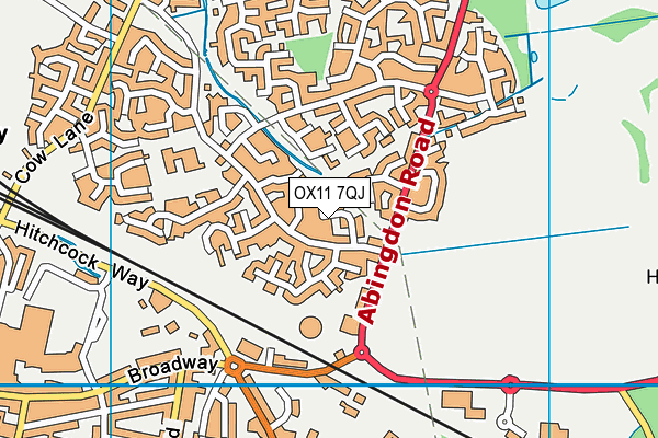 OX11 7QJ map - OS VectorMap District (Ordnance Survey) OX11 7QJ map - OS VectorMap District (Ordnance Survey)