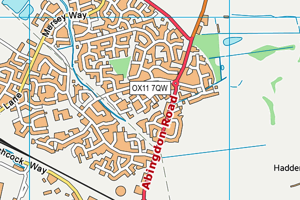 OX11 7QW map - OS VectorMap District (Ordnance Survey) OX11 7QW map - OS VectorMap District (Ordnance Survey)