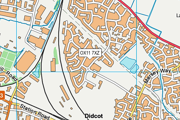 OX11 7XZ map - OS VectorMap District (Ordnance Survey) OX11 7XZ map - OS VectorMap District (Ordnance Survey)