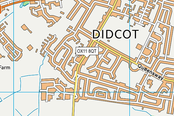OX11 8QT map - OS VectorMap District (Ordnance Survey) OX11 8QT map - OS VectorMap District (Ordnance Survey)