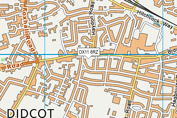 OX11 8RZ map - OS VectorMap District (Ordnance Survey) OX11 8RZ map - OS VectorMap District (Ordnance Survey)