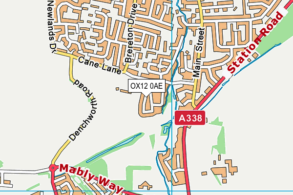 OX12 0AE map - OS VectorMap District (Ordnance Survey) OX12 0AE map - OS VectorMap District (Ordnance Survey)