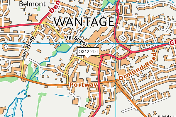 OX12 2DJ map - OS VectorMap District (Ordnance Survey) OX12 2DJ map - OS VectorMap District (Ordnance Survey)