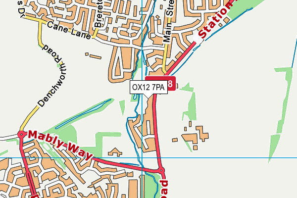 OX12 7PA map - OS VectorMap District (Ordnance Survey) OX12 7PA map - OS VectorMap District (Ordnance Survey)