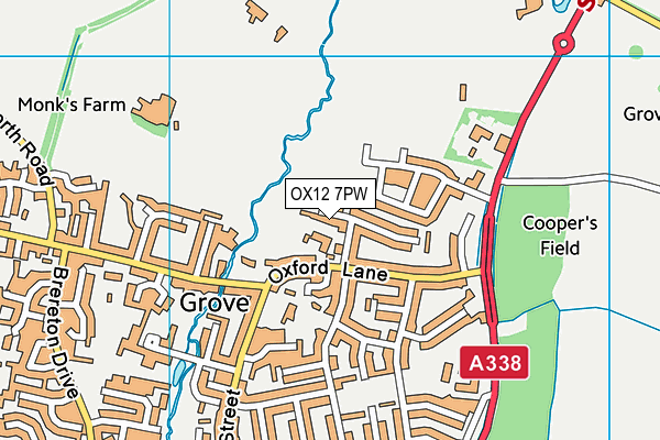 OX12 7PW map - OS VectorMap District (Ordnance Survey) OX12 7PW map - OS VectorMap District (Ordnance Survey)