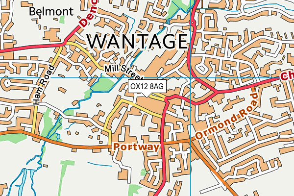 OX12 8AG map - OS VectorMap District (Ordnance Survey) OX12 8AG map - OS VectorMap District (Ordnance Survey)