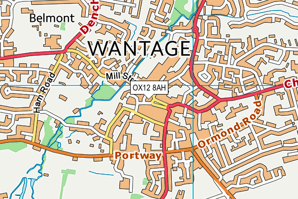 OX12 8AH map - OS VectorMap District (Ordnance Survey)