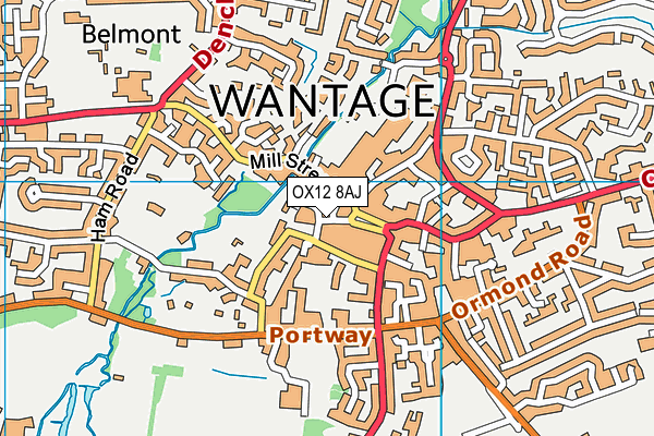 OX12 8AJ map - OS VectorMap District (Ordnance Survey) OX12 8AJ map - OS VectorMap District (Ordnance Survey)