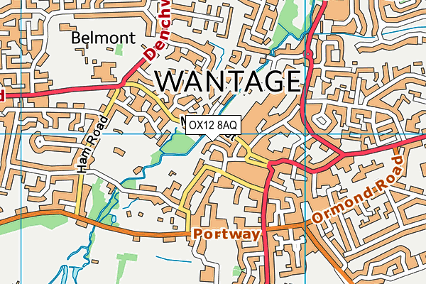 OX12 8AQ map - OS VectorMap District (Ordnance Survey) OX12 8AQ map - OS VectorMap District (Ordnance Survey)