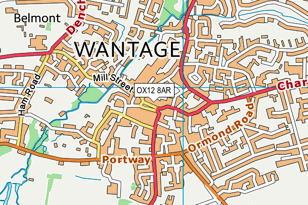 OX12 8AR map - OS VectorMap District (Ordnance Survey) OX12 8AR map - OS VectorMap District (Ordnance Survey)