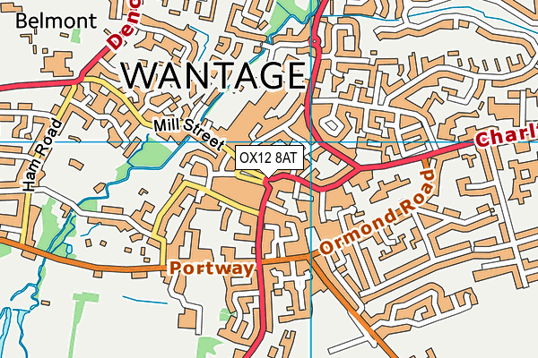 OX12 8AT map - OS VectorMap District (Ordnance Survey) OX12 8AT map - OS VectorMap District (Ordnance Survey)