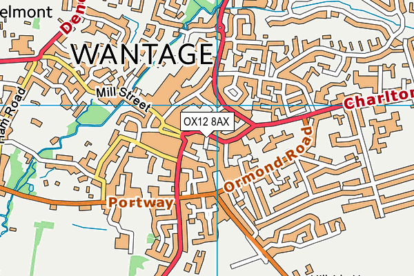 OX12 8AX map - OS VectorMap District (Ordnance Survey) OX12 8AX map - OS VectorMap District (Ordnance Survey)