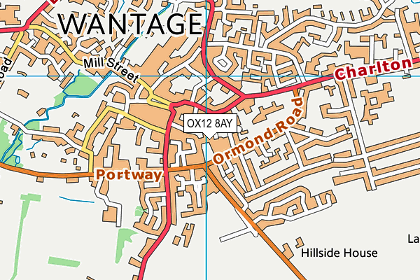 OX12 8AY map - OS VectorMap District (Ordnance Survey) OX12 8AY map - OS VectorMap District (Ordnance Survey)