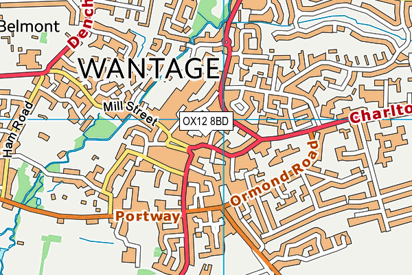 OX12 8BD map - OS VectorMap District (Ordnance Survey) OX12 8BD map - OS VectorMap District (Ordnance Survey)