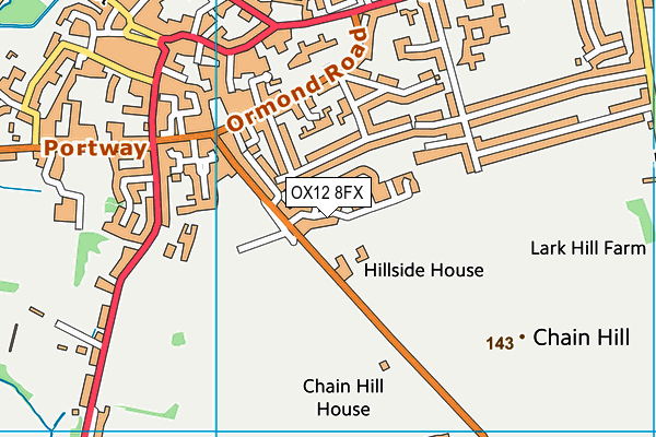 OX12 8FX map - OS VectorMap District (Ordnance Survey) OX12 8FX map - OS VectorMap District (Ordnance Survey)