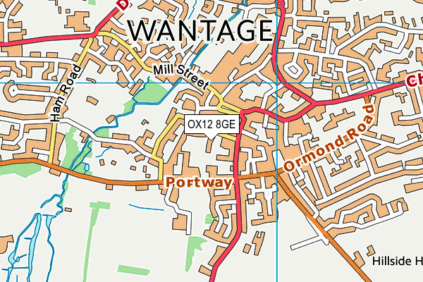 OX12 8GE map - OS VectorMap District (Ordnance Survey) OX12 8GE map - OS VectorMap District (Ordnance Survey)