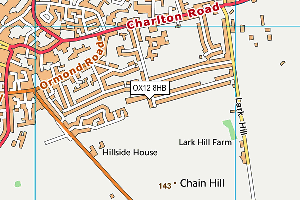 OX12 8HB map - OS VectorMap District (Ordnance Survey) OX12 8HB map - OS VectorMap District (Ordnance Survey)