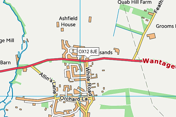 OX12 8JE map - OS VectorMap District (Ordnance Survey) OX12 8JE map - OS VectorMap District (Ordnance Survey)