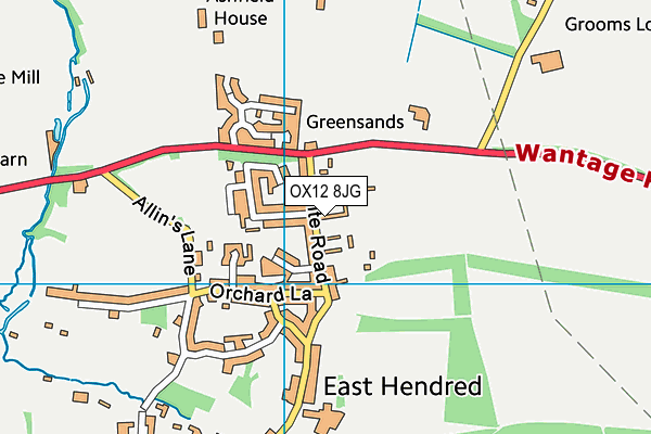 OX12 8JG map - OS VectorMap District (Ordnance Survey) OX12 8JG map - OS VectorMap District (Ordnance Survey)