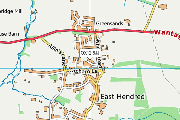 OX12 8JJ map - OS VectorMap District (Ordnance Survey) OX12 8JJ map - OS VectorMap District (Ordnance Survey)